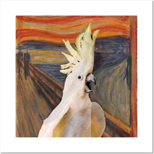 Scream Munch Sulphur Crested Cockatoo Posters and Art